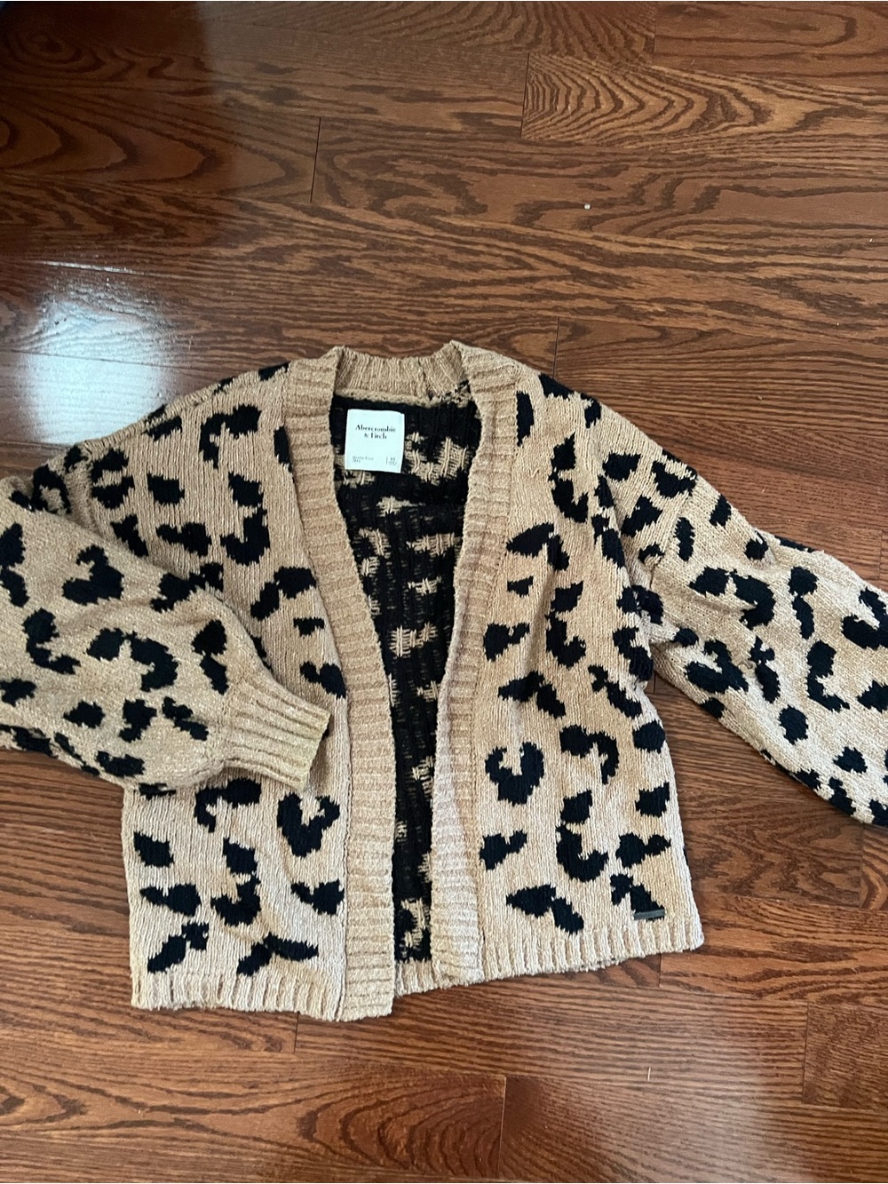 Abercrombie & Fitch Tan and Black Leopard Cardigan